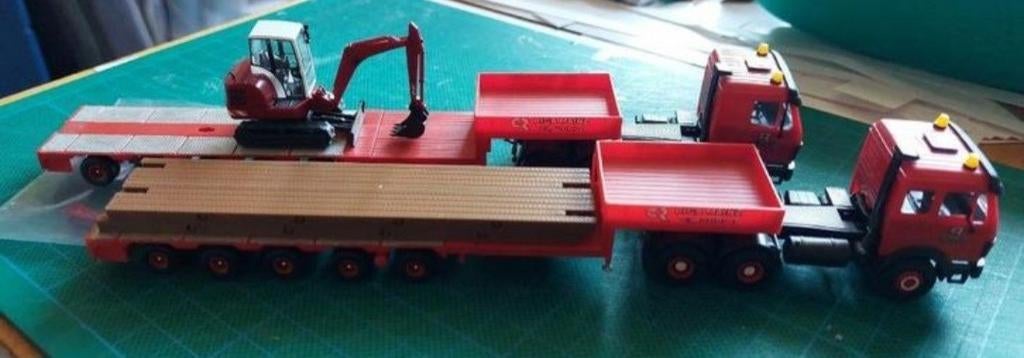 H0LK 1217 M-B ZWAARTRANSPORT MET LADING 1/87, Ophalen of Verzenden, Zo goed als nieuw, Bus of Vrachtwagen, Wiking