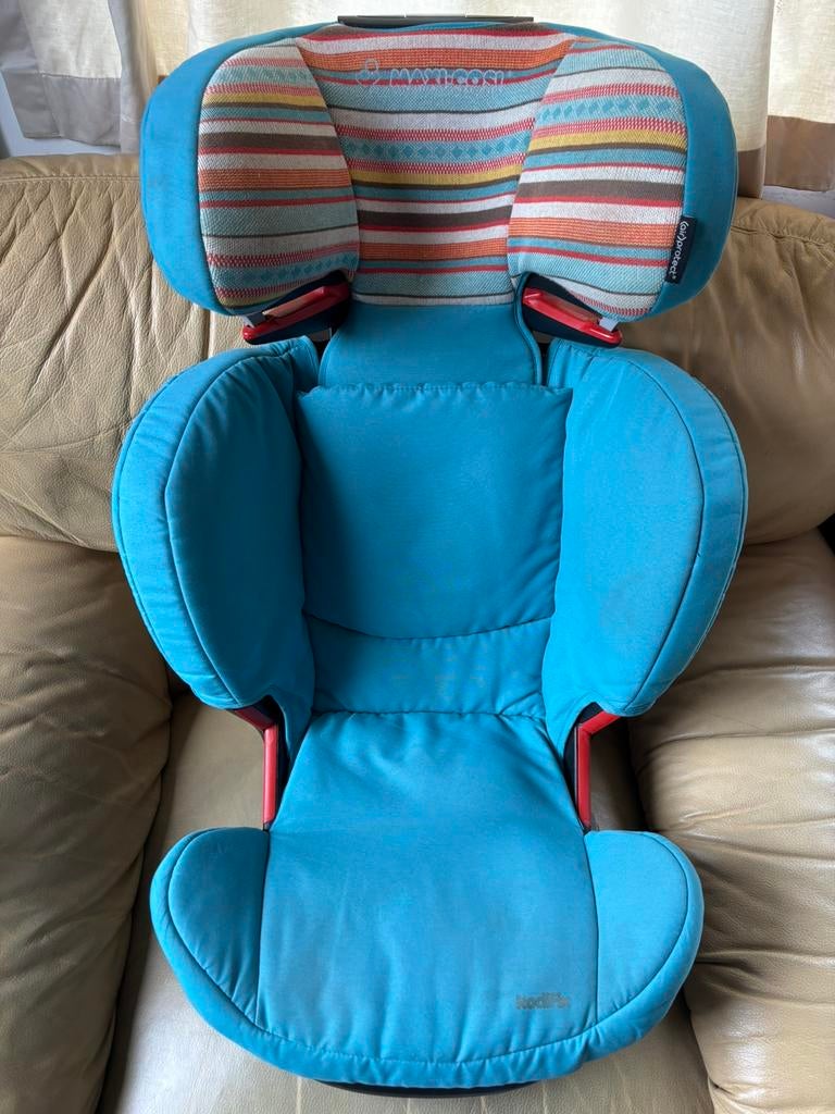 Siège auto maxi cosi rodifix air protect bleu + motif tricot, Enlèvement, Utilisé, Protection latérale, Isofix