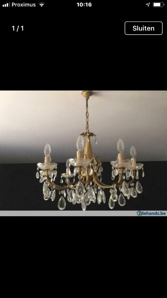 Vintage Kristallen luster / luchter, Antiek en Kunst, Ophalen