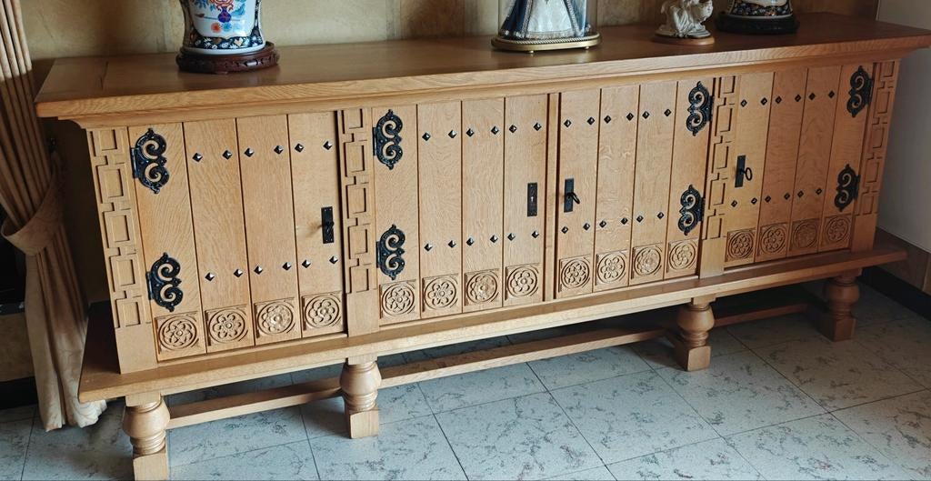 Eiken eetkamer Mechelse stijl, Ophalen, Eikenhout