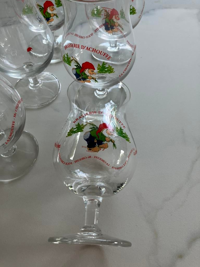 Set van 6 nieuwe glazen Chouffe, Verzamelen, Ophalen, Nieuw