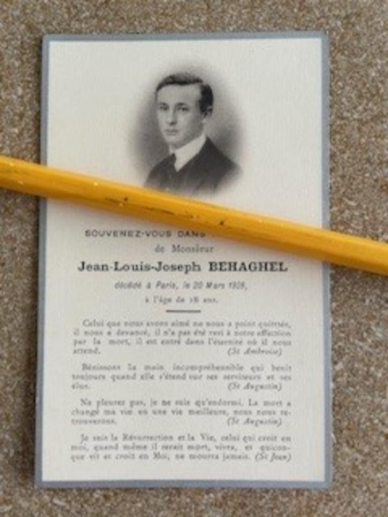 FAMILLE/ADEL BAILLEUL/BELLE FR LOUIS ET SON FILS BEHAGHEL, 1, Enlèvement ou Envoi, Image pieuse