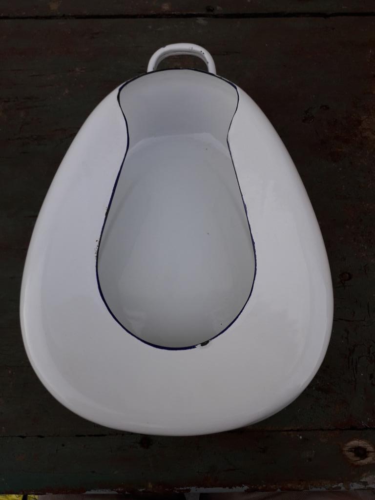 oude bedpan in emaille, Ophalen of Verzenden
