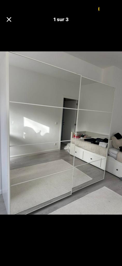 Porte coulissante IKEA Pax avec miroir 201cm x 100 cm, Maison & Meubles, Enlèvement, Comme neuf