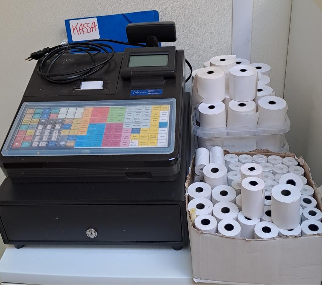 Kassa, met handleiding en kassa rollen., Zakelijke goederen, Kantoor en Winkelinrichting | Kassa's en Betaalsystemen, Ophalen