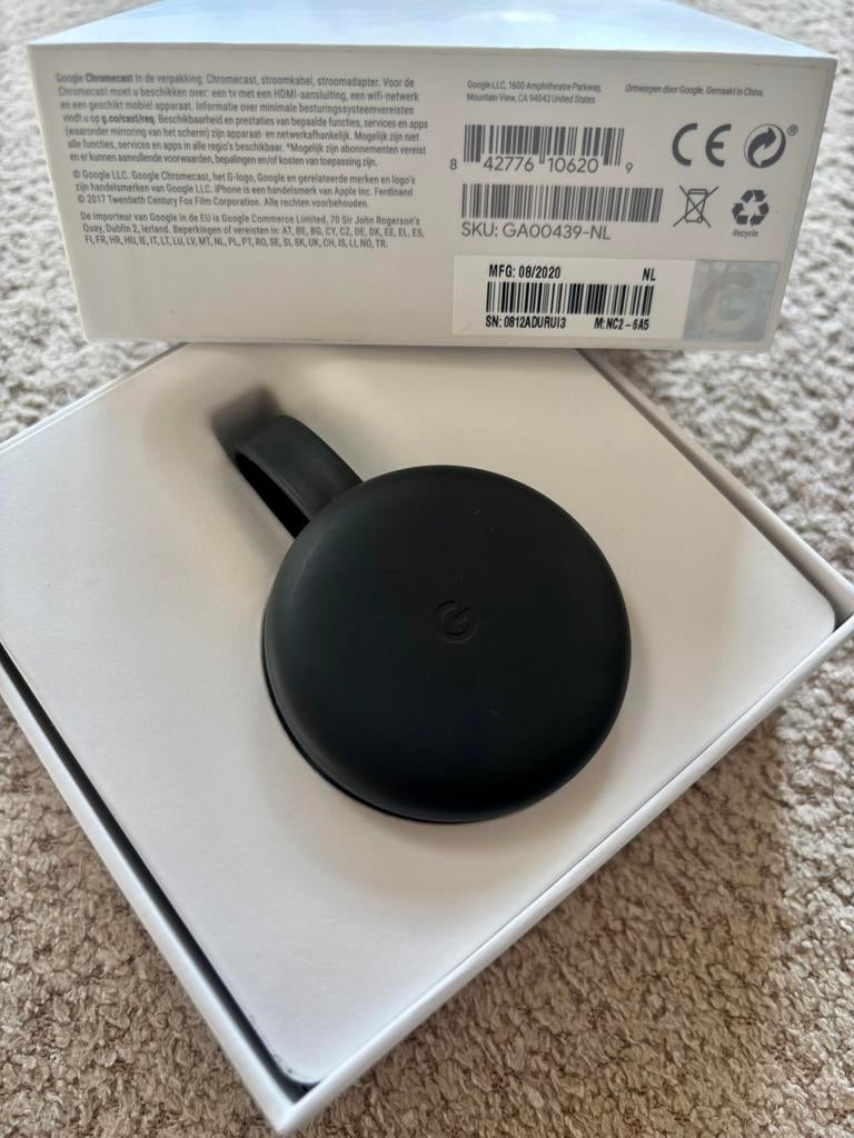Chromecast, Audio, Tv en Foto, Mediaspelers, Ophalen, Zo goed als nieuw