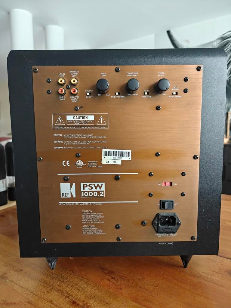 KEF PSW 1000.2 subwoofer, TV, Hi-fi & Vidéo, Enlèvement, Comme neuf