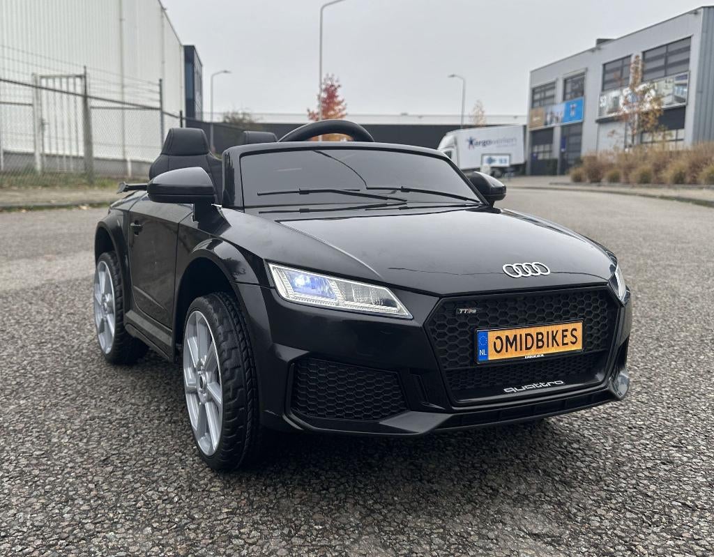 Audi TT'RS 12v zwart - RC – Leder zit – Rubberband Blue, Enlèvement ou Envoi, Neuf