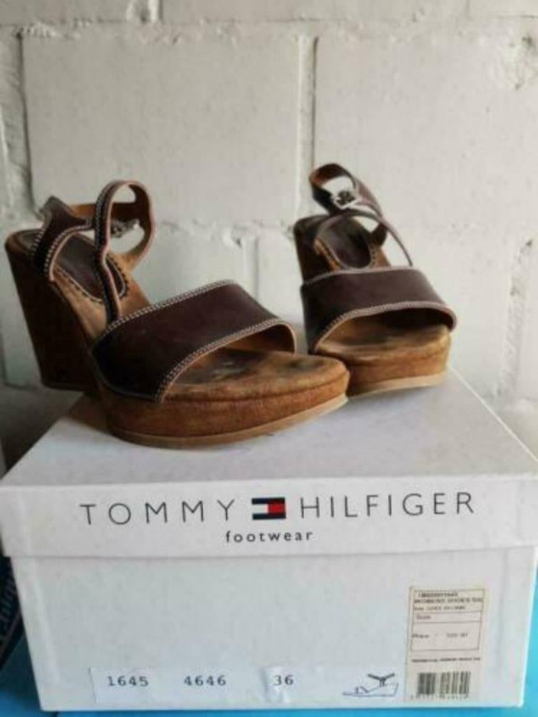 Sandalen / pumps Tommy Hilfiger maat 36, Kleding | Dames, Bruin, Ophalen of Verzenden, Zo goed als nieuw, Pumps