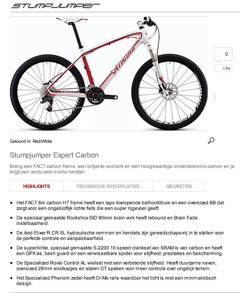 Mountainbike Specialized Stumpjumper, Fietsen en Brommers, Gebruikt, 10 tot 15 versnellingen, 49 tot 53 cm, Ophalen