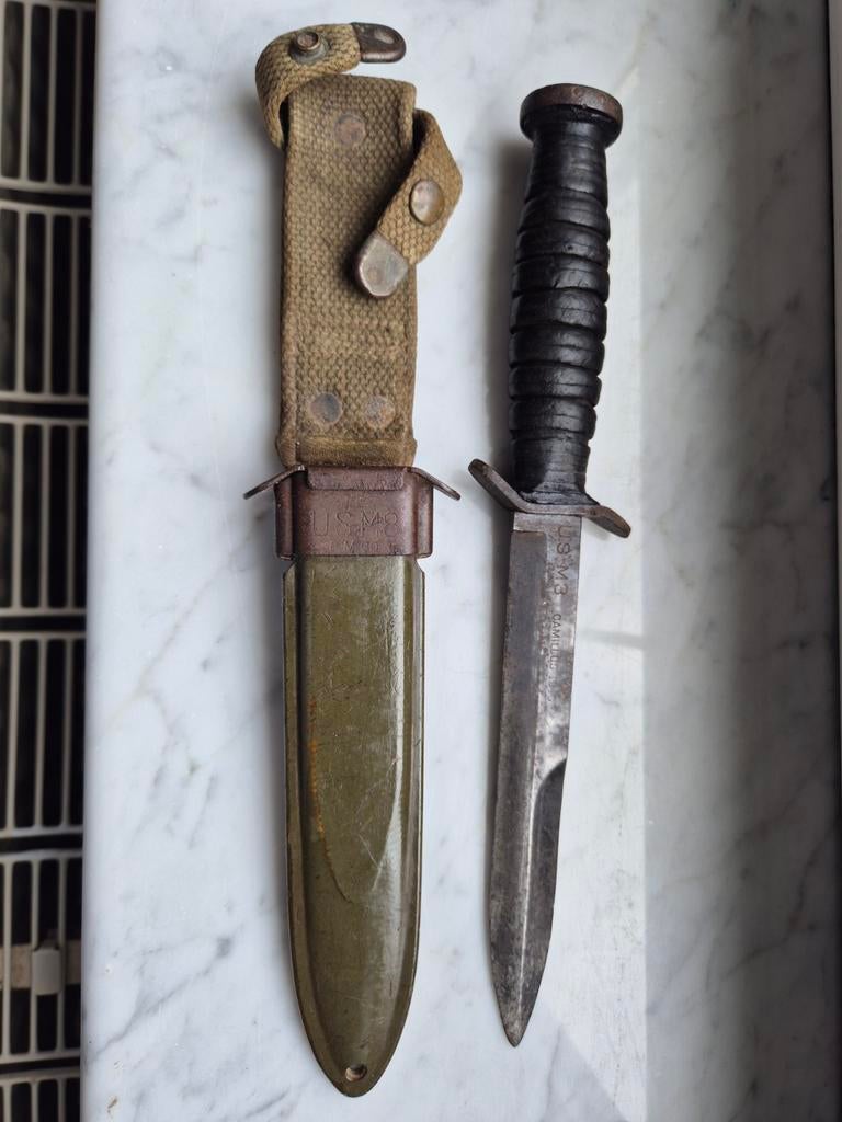 Baionnette US M3 camillus 1943, Collections, Enlèvement ou Envoi