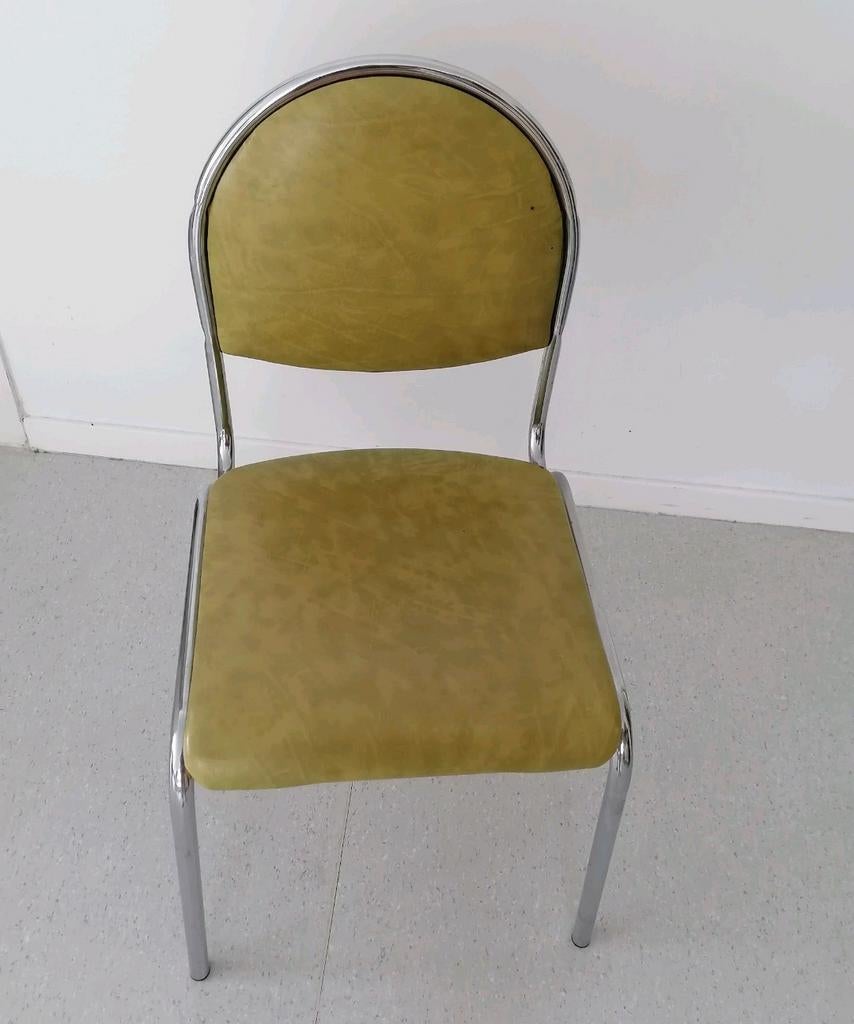 ✨️ beau lot rétro assorti 2 chaises + 🟩 2 tabourets chro, Enlèvement, Utilisé, Autres marques