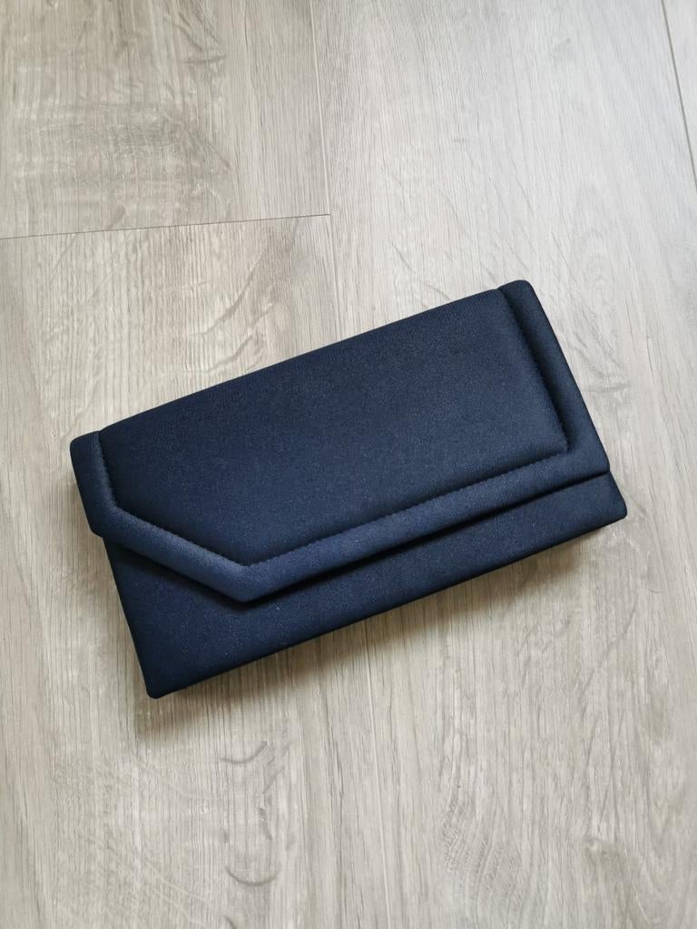 Vintage clutch, Ophalen of Verzenden, Gebruikt, Blauw, Avondtasje