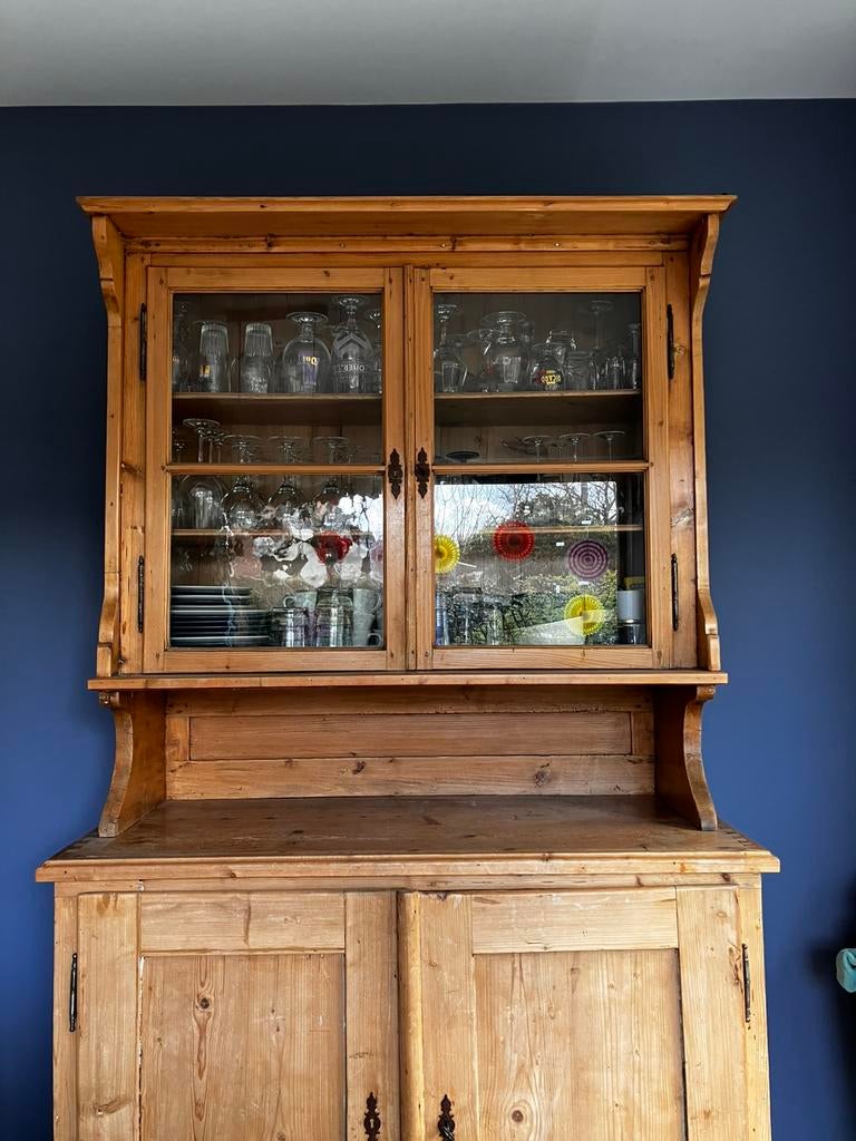 Opzetstuk grenen kast, Huis en Inrichting, Ophalen, Met plank(en), Gebruikt, 100 tot 150 cm