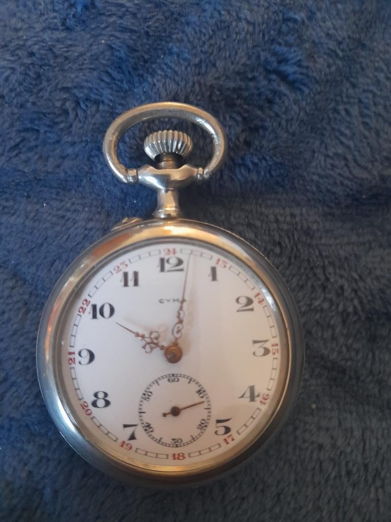 „CYMA” zakhorloge of zakhorloge 47 mm en meer, Handtassen en Accessoires, Horloges | Antiek, Zakhorloge, Ophalen of Verzenden