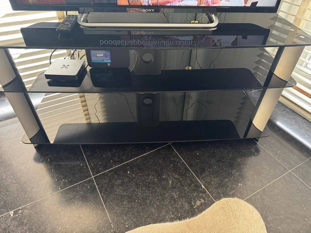 Tv meubel, Huis en Inrichting, Kasten |Televisiemeubels, Ophalen, Zo goed als nieuw, Glas