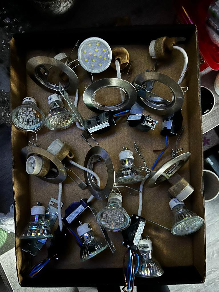 Spots 6 stuks incl. lamp, led verlichting 3 sets., Antiek en Kunst, Ophalen of Verzenden