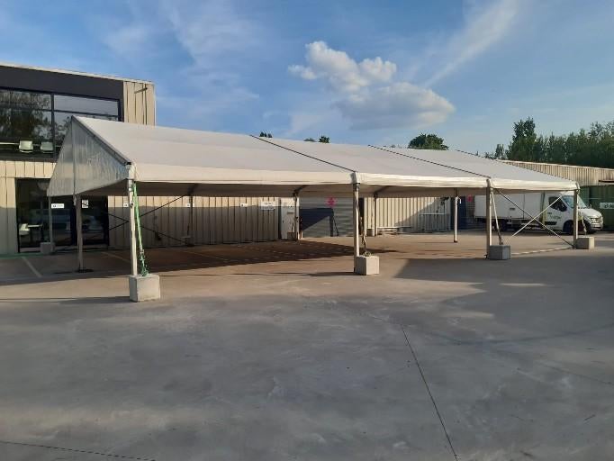 Opslagtent van 10x10 of 10x15 meter huren, Enlèvement, Utilisé