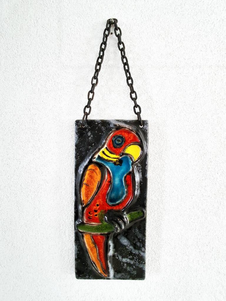 décoration murale perroquet 'Luxus' Carstens Keramik, Collections, Rétro, Maison et Meubles, Enlèvement ou Envoi