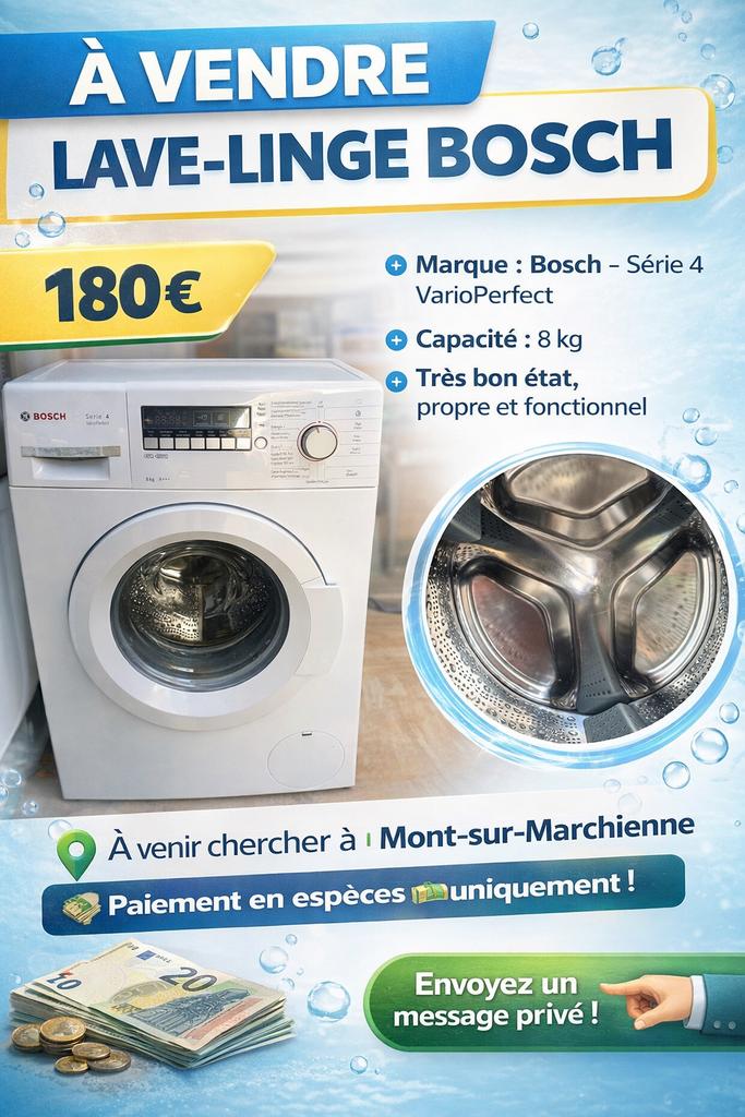 Lave linge bosch, Electroménager, Enlèvement, Comme neuf