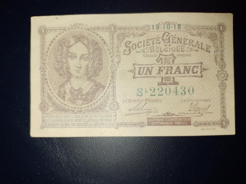 Billet 1fr belge, Timbres & Monnaies, Billets de banque | Asie, Enlèvement