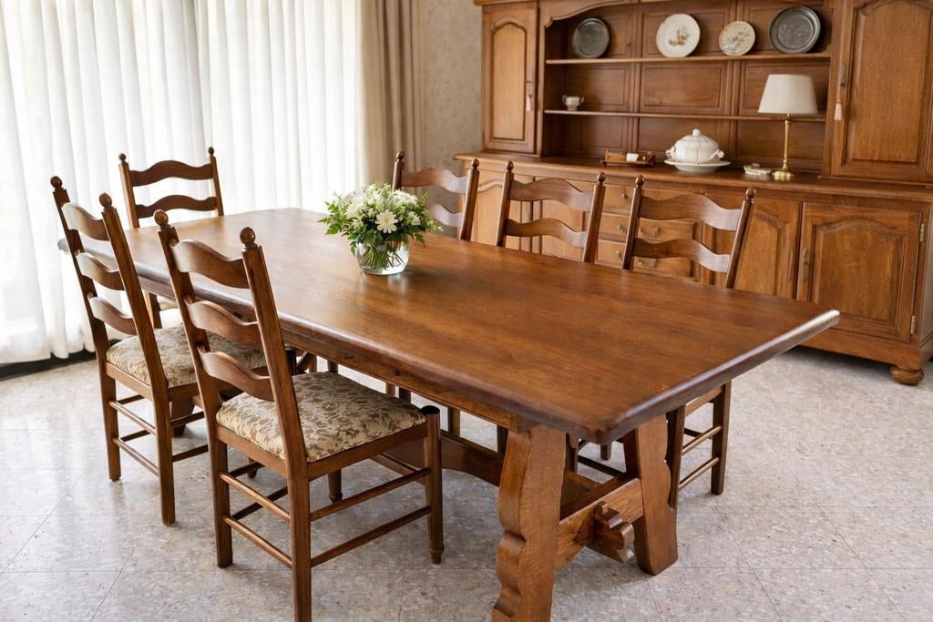 SALLE À MANGER COMPLÈTE EN CHÊNE MASSIF, Enlèvement