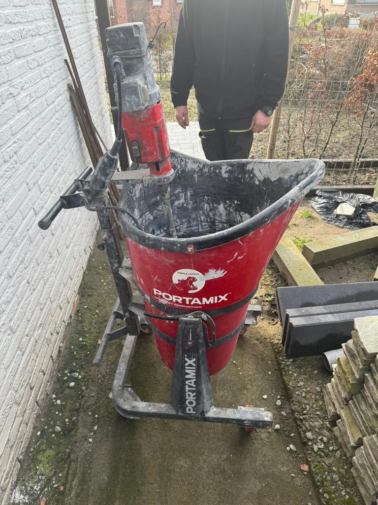 Portamix kantel menger, Ophalen, Gebruikt