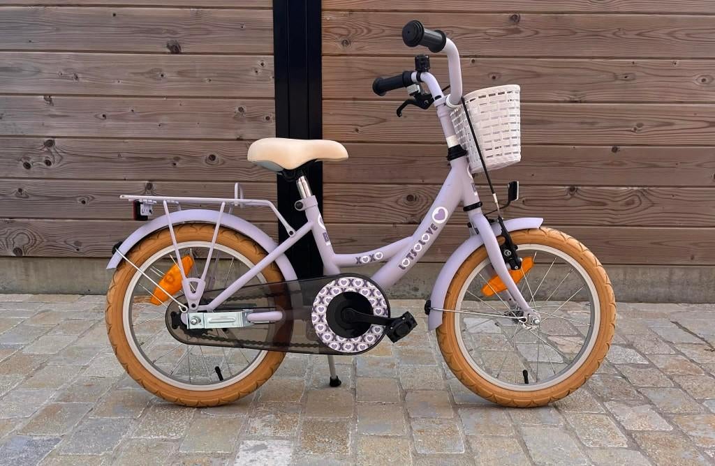 Meisjesfiets 16 inch Lots of Love lila BIKEFUN, Fietsen en Brommers, Ophalen, Gebruikt, 16 inch, BikeFun Kids (BFK)