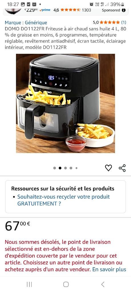 Airfryer, Ophalen, Nieuw, Airfryer