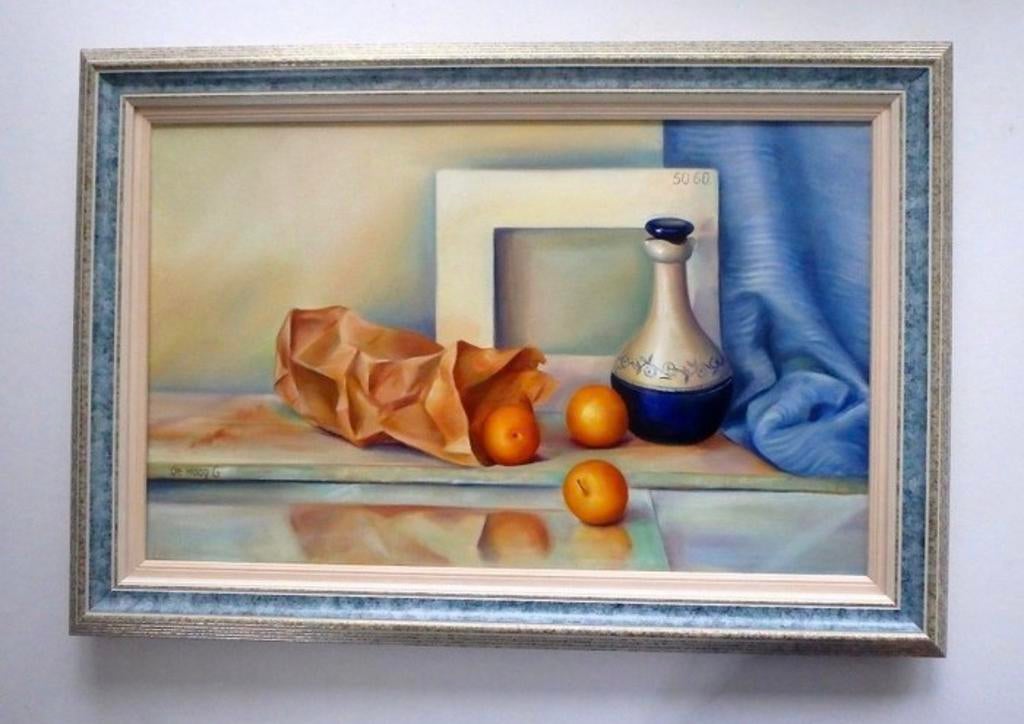 Stilleven (stilleven op tafel) 1990, Guido de hoog, Enlèvement