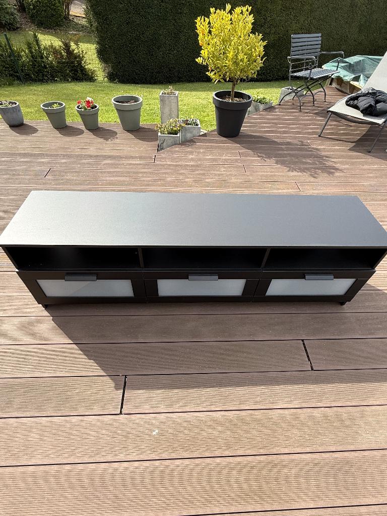 Meuble télévision Ikea Brimnes, Noir en Bois, 25 à 50 cm, En bois, Moins de 100 cm, 150 à 200 cm