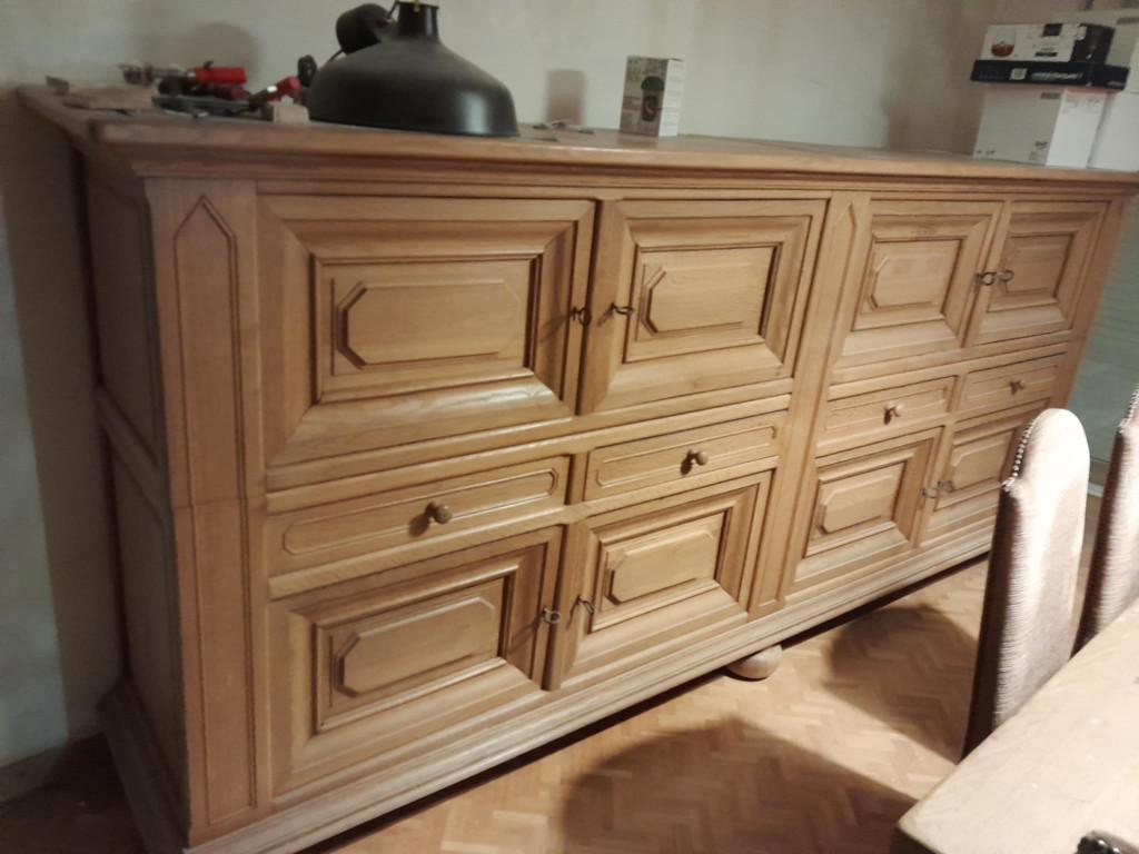 Meuble vaisselier en chêne massif, Maison & Meubles, Armoires | Buffets, Utilisé, 100 à 150 cm, 200 cm ou plus, 50 à 75 cm, Avec tiroir(s)