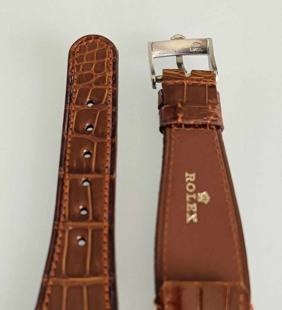 Bracelet cuir havana Rolex vintage original, Enlèvement ou Envoi