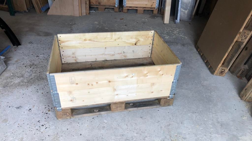 Europallet met 2 opzetranden, Ophalen, Gebruikt