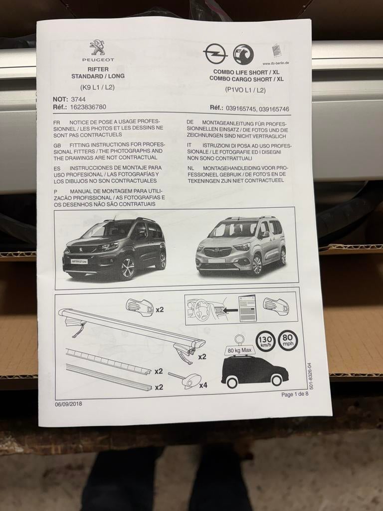 Originele dakdrager Peugeot Rifter/ Opel Combo / Opel Cargo, Auto diversen, Dakdragers, Ophalen, Nieuw
