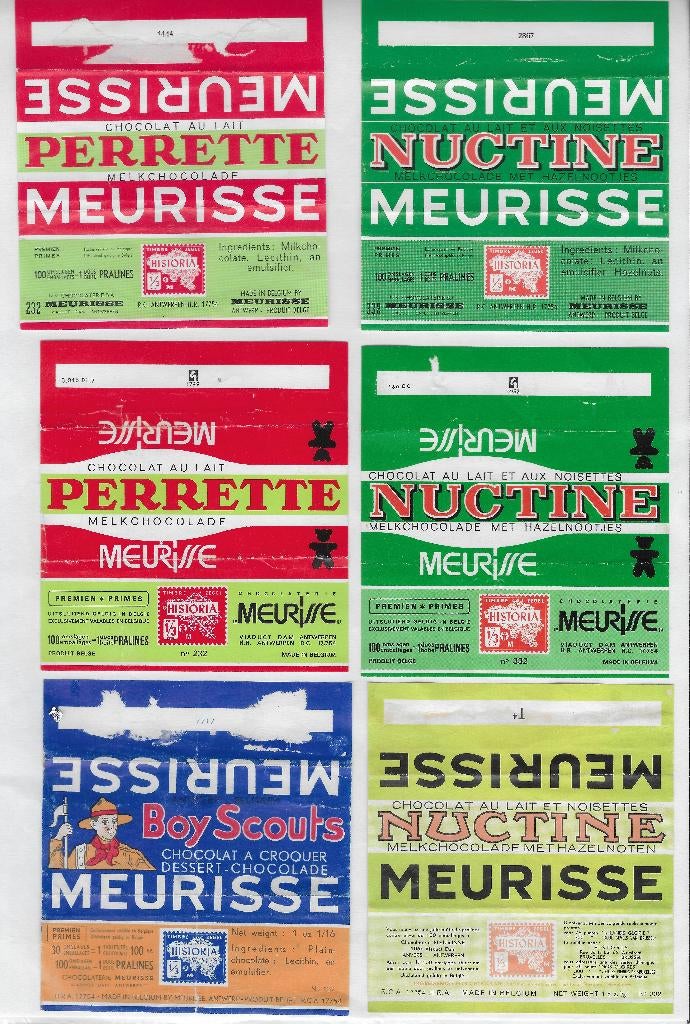 75 jaar oude Meurisse chocolade verpakkingen, Verzenden, Gebruikt, Verpakking