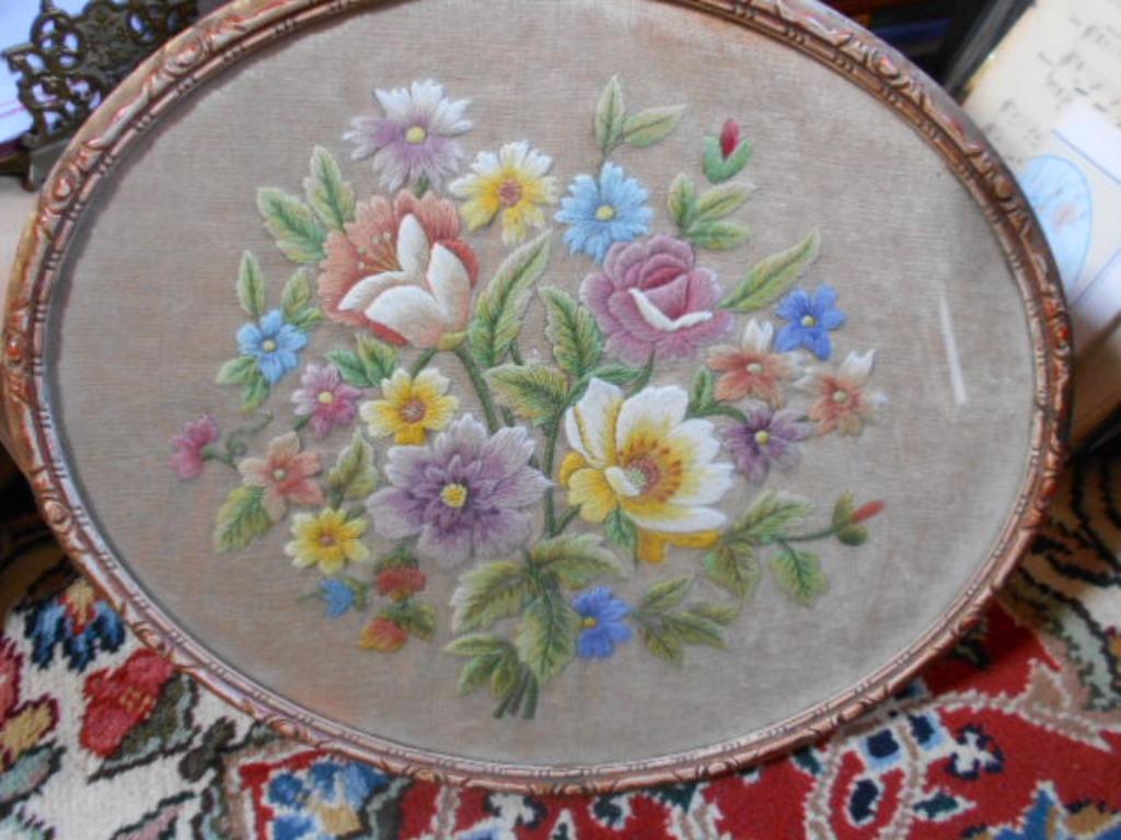 tableaux broderie artisanat en très bon état, Enlèvement ou Envoi, Utilisé, Peinture