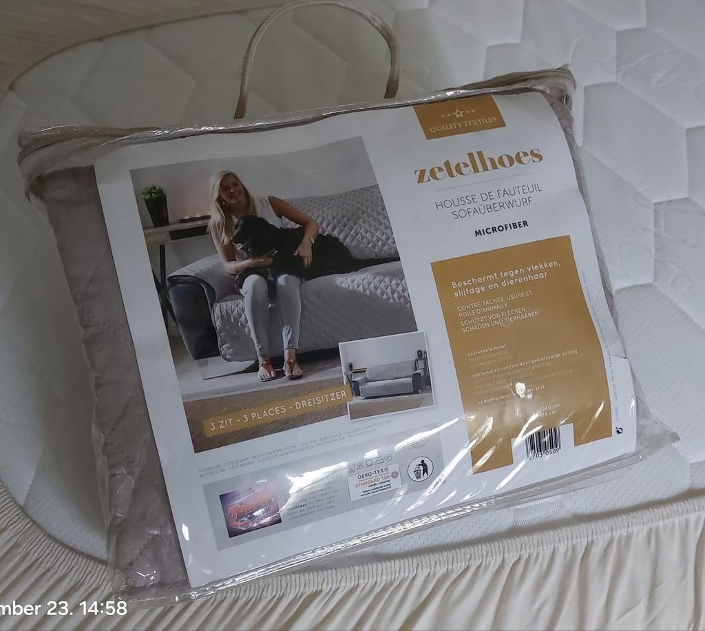 Zetelhoes 3-zit microfiber, Ophalen of Verzenden, Zo goed als nieuw