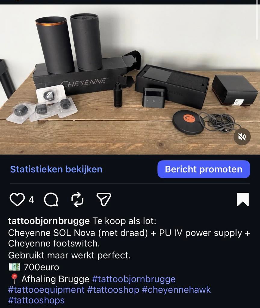Tattoo materiaal, Ophalen, Zo goed als nieuw