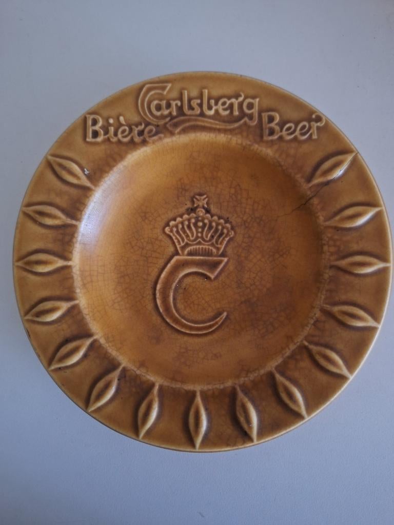 Oude asbak Carlsberg bier, Collections, Marques & Objets publicitaires, Enlèvement ou Envoi, Comme neuf