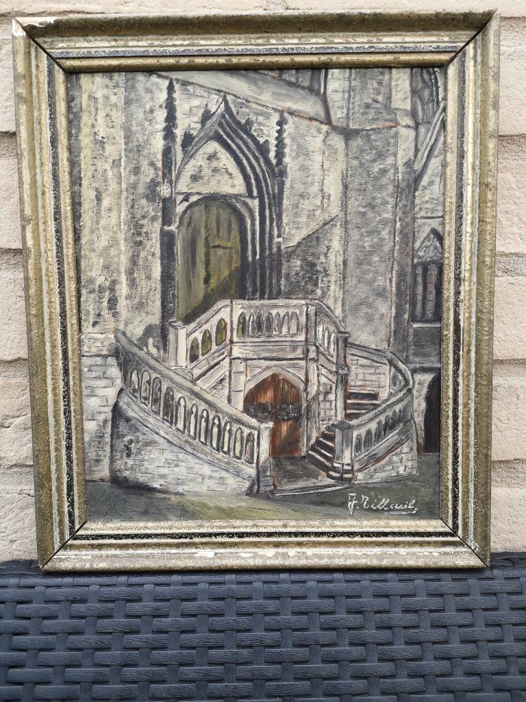 schilderij op houd st hermescrypte zij ingang ronse, Ophalen of Verzenden