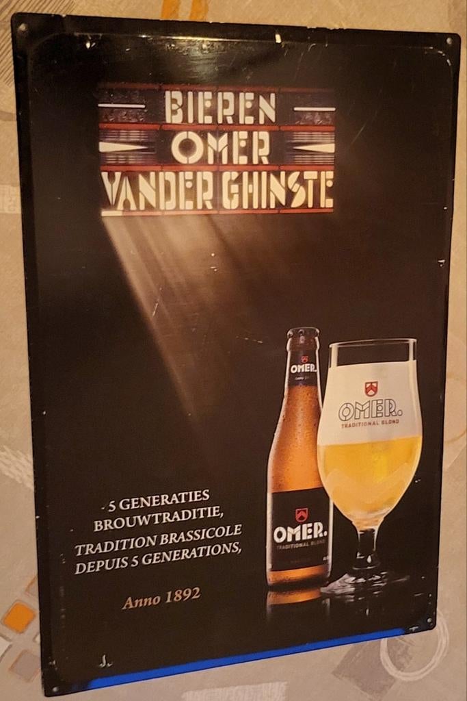 Omer metalen publiciteitsbord, Ophalen of Verzenden, Zo goed als nieuw