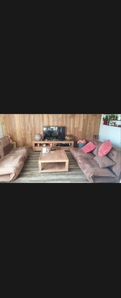 Divan 4 parties couleur chocolat, Maison & Meubles, Enlèvement, Utilisé