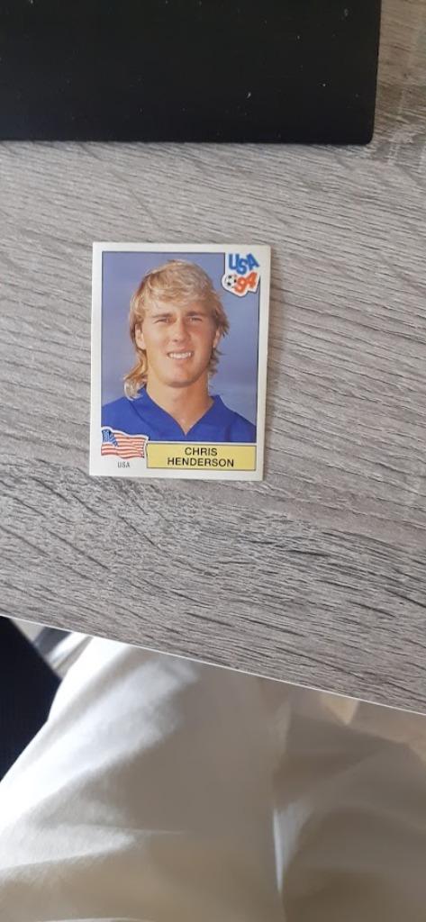 Panini WK USA 94.Sticker Chris Henderson.Zwarte rug, Ophalen of Verzenden, Zo goed als nieuw, Sport