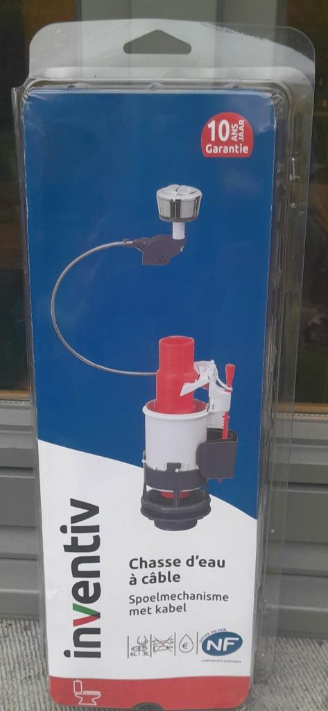 Chasse d'eau simple à câble double poussoir INVENTIV, Bricolage & Construction, Enlèvement ou Envoi, Neuf, Toilettes