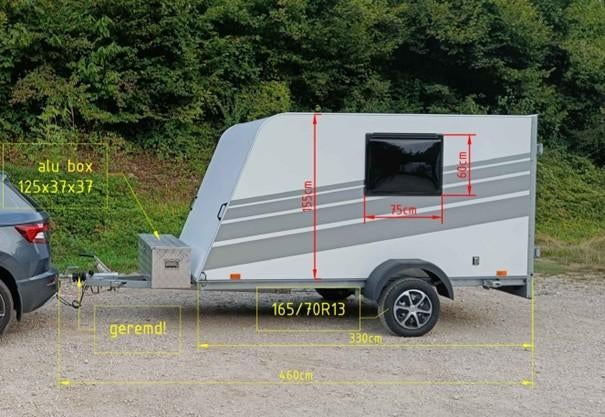 mini caravan met airco, Caravans en Kamperen, Overige merken, Standaardzit, Tot en met 2, Tot 4 meter