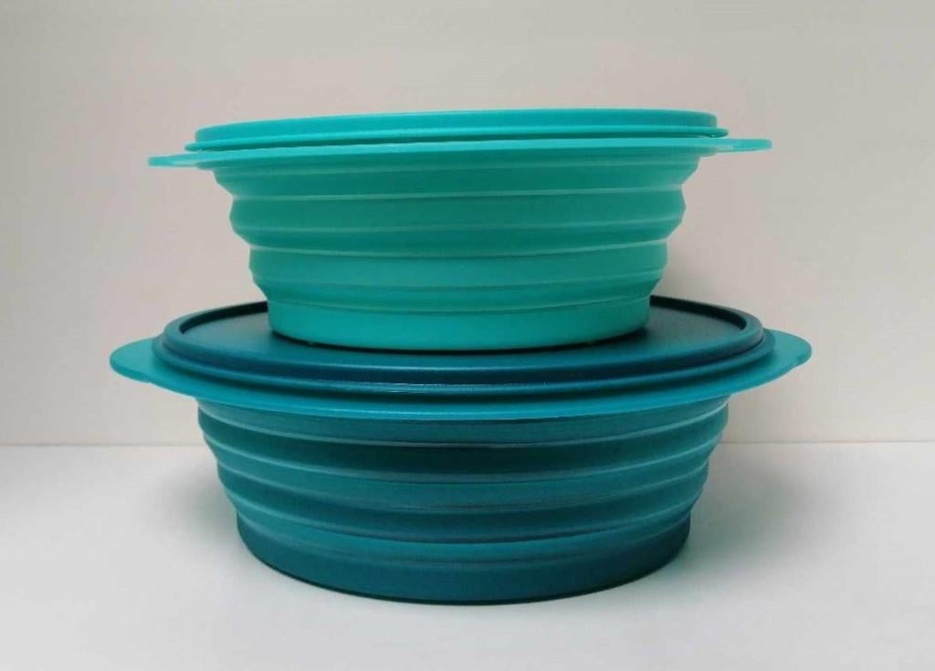 Tupperware™ « Set Mini-Max » 1,5 en 2 liter - blauw en groen, Verzenden, Nieuw, Groen, Bus of Trommel