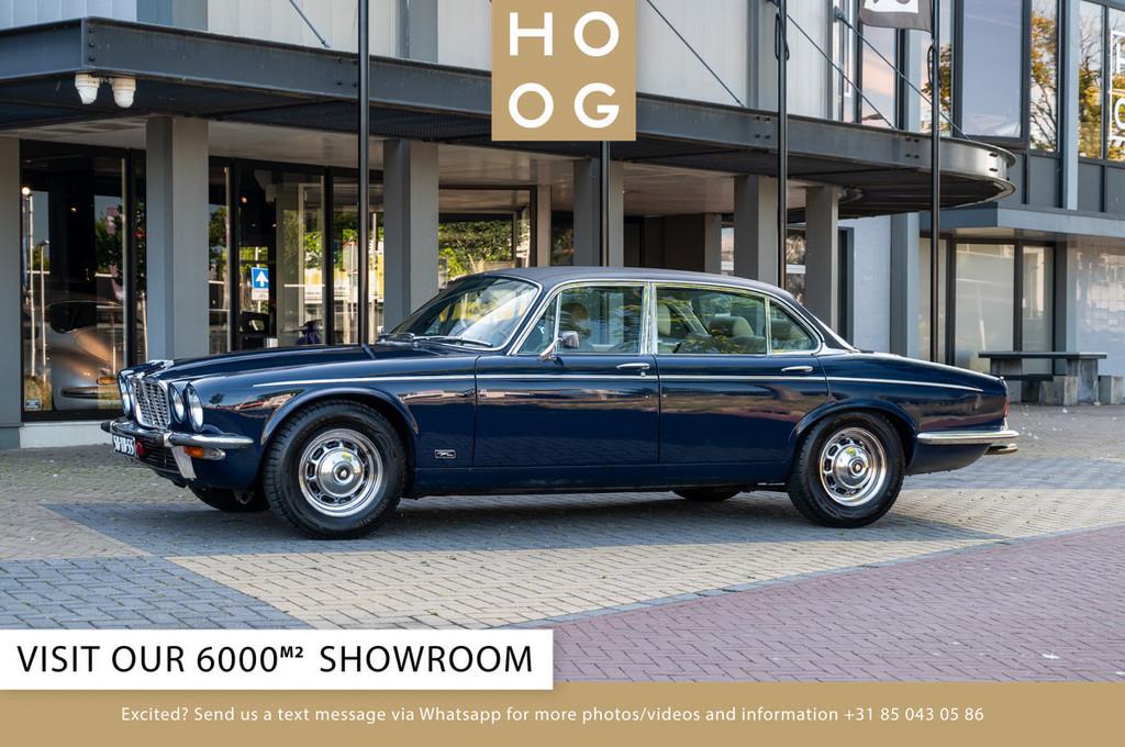 Jaguar XJ 5.3 V12 (bj 1976, automaat), Auto's, 4 deurs, Beige, Blauw, Leder