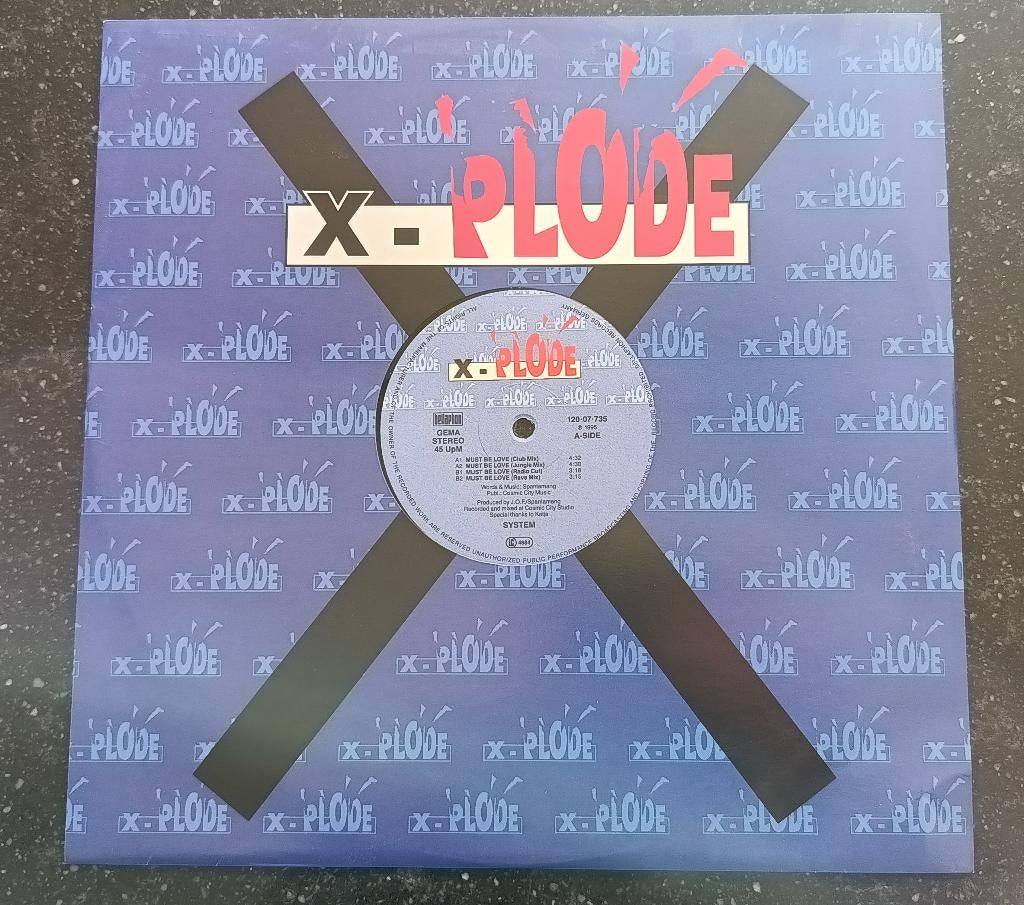 X-plode - Must be love, Cd's en Dvd's, Vinyl | Dance en House, Ophalen of Verzenden, Gebruikt, 12 inch, Techno of Trance