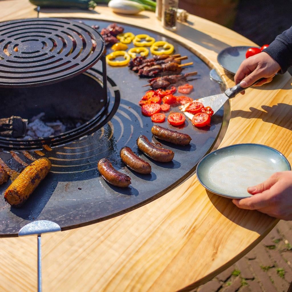 BBQ Plancha Maestro 100 cm pour cuisine en acier Corten, Jardin & Terrasse, Enlèvement ou Envoi, Neuf, RJ Royal Living, Avec accessoires